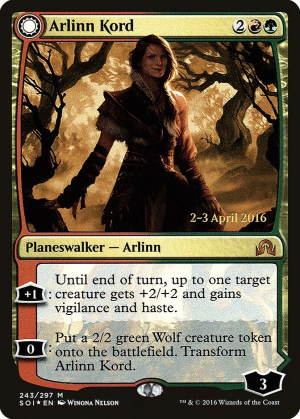 Arlinn Kord    Arlinn, Embraced by the Moon [Shadows over Innistrad Prerelease Promos] For Sale